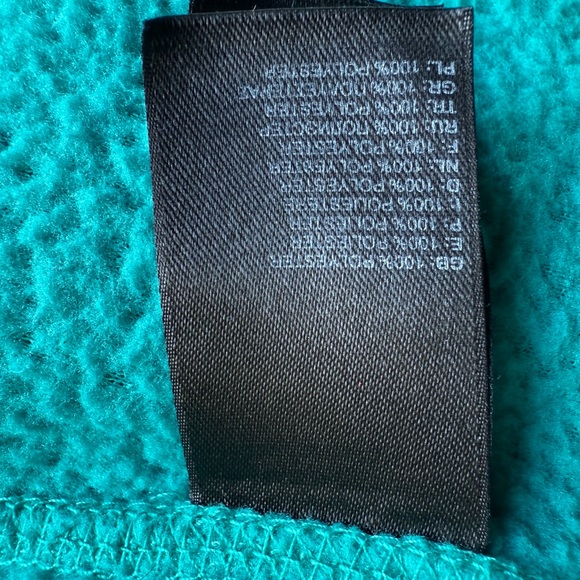 The North Face MEDIUM Turquoise Fleece Pullover 1/4 Snap Neck And Front Pocket - Picture 10 of 10